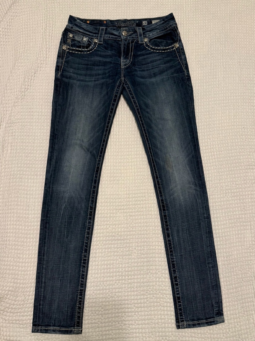 Miss me Skinny rhinestone pockets.